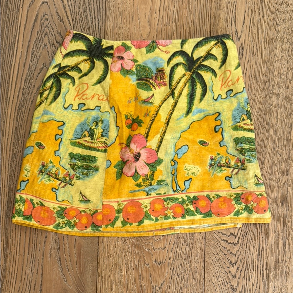 Tropical Print Mini Skirt